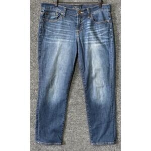 Lucky Brand Sweet Crop Jeans Women's Blue Denim Distressed Wash Size 8/29